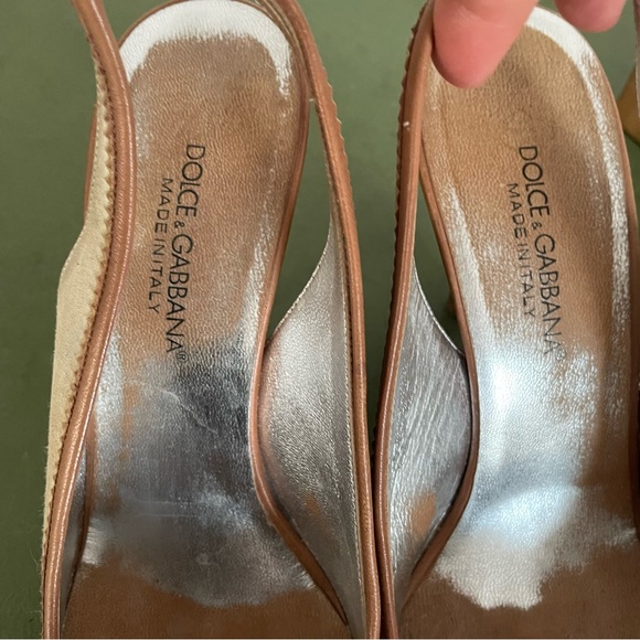 Dolce & Gabbana Pointy Toe Slingbacks w Bowtie Vamps in Cream Suede *Italy* - Picture 10 of 11